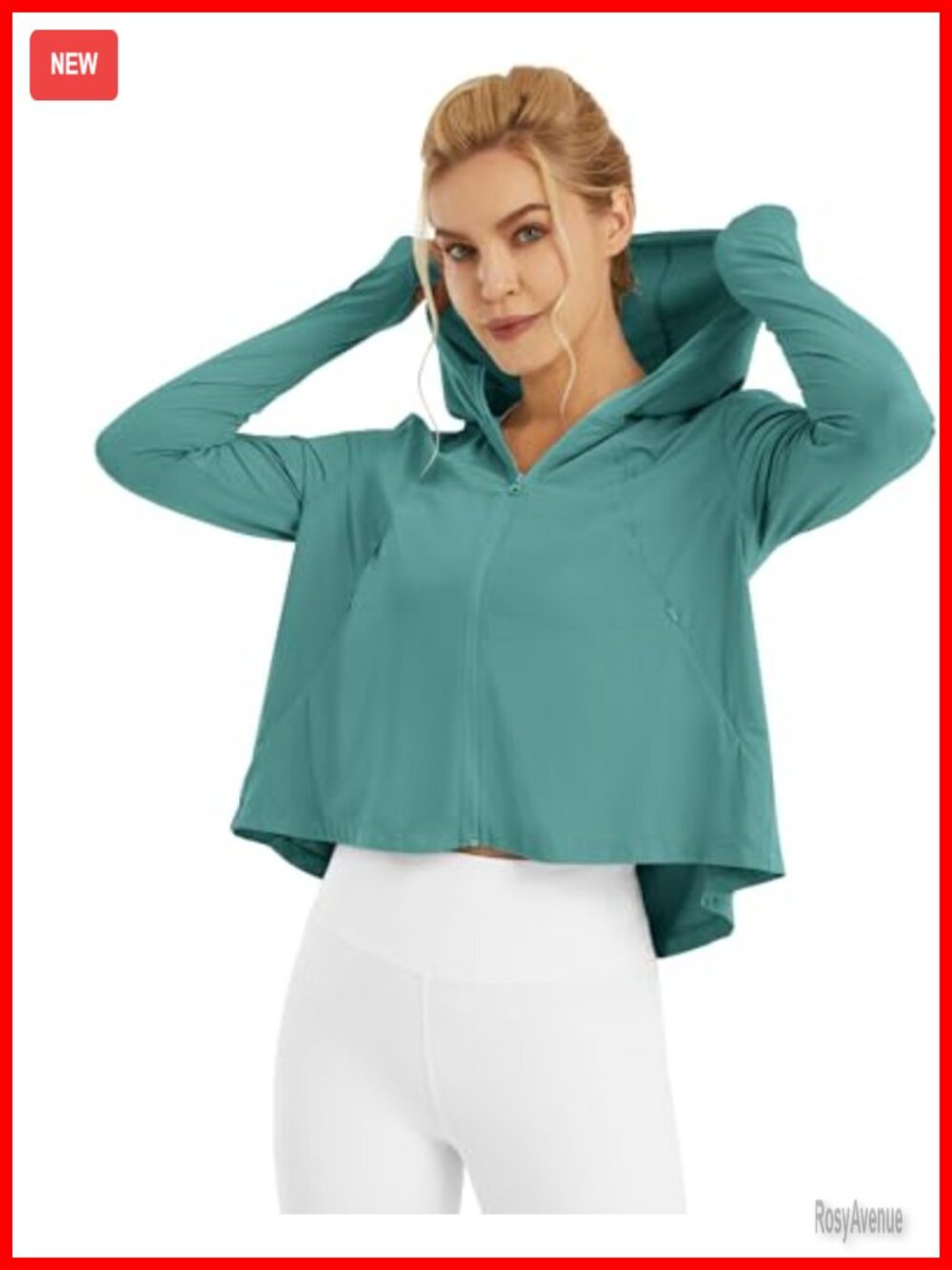 UPF 50+ Sun Hoodie Quick Dry Running Jacket Long Sleeve Rash Guard Zip Pocket